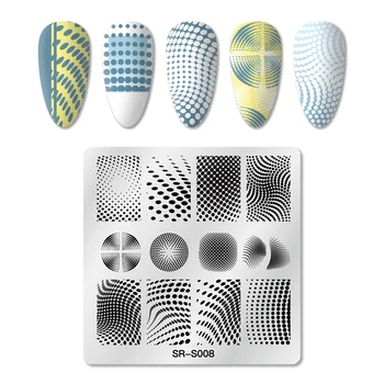 1PC Salpicos de Geometria Unhas de Estampagem de Chapas de Aço Inoxidável Ferramentas de Nail Art Stamp Projeto Stencil DIY Ferramentas de Manicure