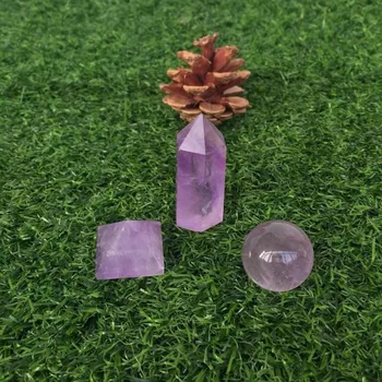 1pcs de venda quente natural ametista Cristal de quartzo pedra preciosa pirâmide e a esfera do chakra da cura de pedra de cristal para decoração de casa