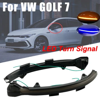 2 pedaços de Espelho do Lado do indicador de dinâmica de pisca-pisca de LED pisca Para VW Golf 7 MK7 7.5 GTI R Sportsvan Touran L II 0