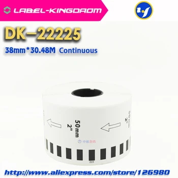 2 Recarga de Rolos de Cor Amarela DK-22225 Rótulo de 38mm*30.48 M Contínua de Etiqueta para Impressora Brother DK-2225 DK22225 1