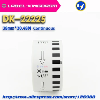 2 Recarga de Rolos de Cor Amarela DK-22225 Rótulo de 38mm*30.48 M Contínua de Etiqueta para Impressora Brother DK-2225 DK22225 2