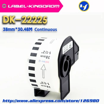 2 Recarga de Rolos de Cor Amarela DK-22225 Rótulo de 38mm*30.48 M Contínua de Etiqueta para Impressora Brother DK-2225 DK22225 4