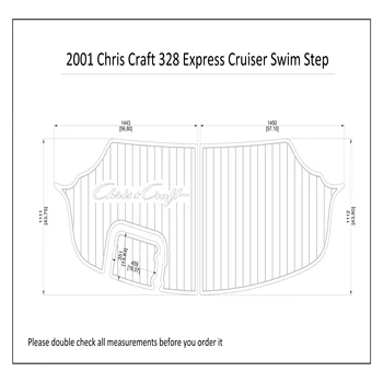 2001 Chris Craft 328 Express Cruiser Nadar a Etapa de Barco EVA Falso Convés de Teca Chão Pad