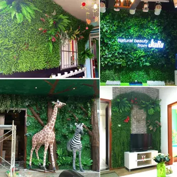 2018 Novo artificial da grama verde da parede de fundo da decoração home do hotel, loja de planta decorativa de parede de flores de casamento de parede 0