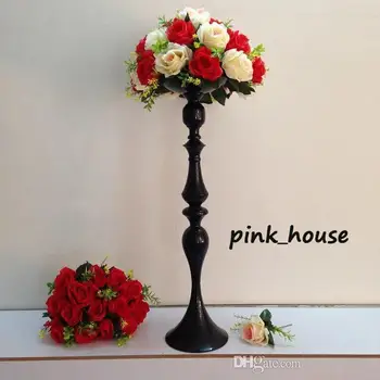 2019 novo e elegante de Altura metal cor preta stand de flores em vaso suporte de vela para o Casamento tabela a peça central da decoração