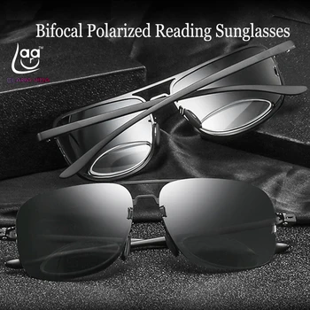 2019 Real Leesbril Bifocal Polarizada Leitura Óculos De Sol +0.75 +1 +1.5 +1.75 A +3.75 Ver De Perto E De Longe Retro-Piloto De Quadro Grande 0