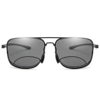 2019 Real Leesbril Bifocal Polarizada Leitura Óculos De Sol +0.75 +1 +1.5 +1.75 A +3.75 Ver De Perto E De Longe Retro-Piloto De Quadro Grande 4