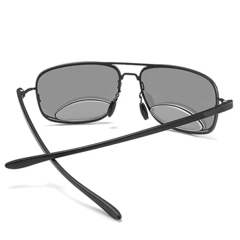 2019 Real Leesbril Bifocal Polarizada Leitura Óculos De Sol +0.75 +1 +1.5 +1.75 A +3.75 Ver De Perto E De Longe Retro-Piloto De Quadro Grande 5