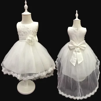 2020, a nova moda de roupas para crianças de Alfaiataria Traje de Casamento da Menina de Flor de Princesa Arco de Algodão de Crianças Vestido de 0