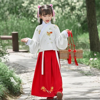 2020 Crianças Hanfu Traje Mulheres Antigo traje de Crianças hanfu chinês Saia Meninas hanfu Crianças de Desempenho de Estágio Hanfu