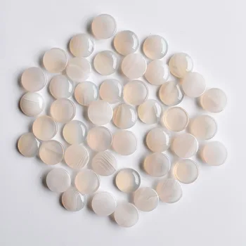 2020fashion natural de qualidade superior listra branca onyx forma redonda cabochão de esferas 16mm para fazer jóias 30pcs/monte Atacado livre