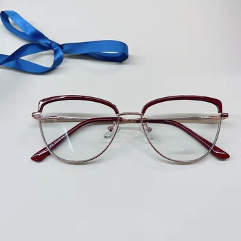 2022 Borboleta Olho De Gato Marrom Metal De Alta Qualidade Sobrancelha Óculos De Armações De Óculos De Prescrição Armações Óculos De Miopia