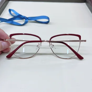 2022 Borboleta Olho De Gato Marrom Metal De Alta Qualidade Sobrancelha Óculos De Armações De Óculos De Prescrição Armações Óculos De Miopia 3