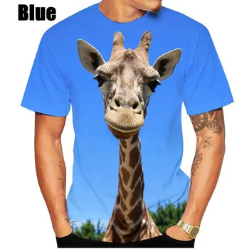 2022 Homens/mulheres da Moda Girafa Impressão 3D T-shirt de manga Curta Casual Slim T-shirt