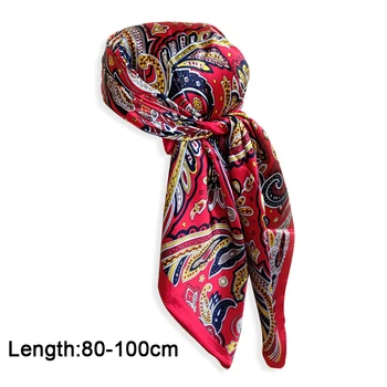 2022 Lenço de Seda 90x90cm Marca de Luxo Designer de Cabelo da Cabeça de Impressão, Grande Lenço Hijab Xale Mulheres Bandana de Foulard Silenciador de Moldar 5