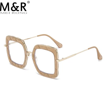 2022 Moda de Nova Pintura do Quadro Óptico Anti-Óculos azuis Mulheres do Vintage Quadrado Grande de Óculos Feminino de Óculos Oculos Feminino 4