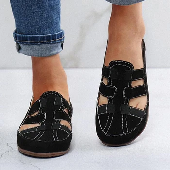 2022 Mulheres de Verão Casual Único Sapatos de Mulheres de linha de Costura de Sapatos femininos Ocos Grandes Estaleiros Mãe Sapatos de Cor Sólida Moda