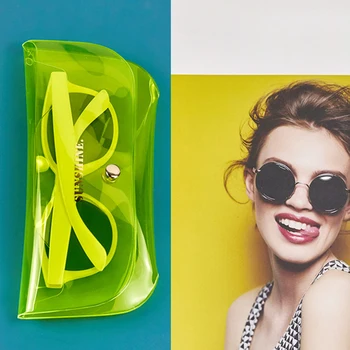 2022 Novo Jelly PVC, Óculos de Caso Unisex Transparente, Óculos de sol Tampa de Moda coreano Portátil Óculos Acessórios 1