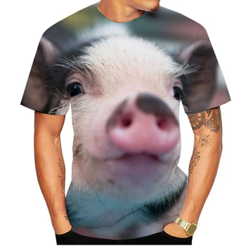 2022 Popular Novidade Animal Porco Impressão 3d T-shirt Engraçada do Porco Verão Casual T-shirt XS-5XL 1