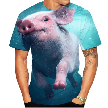 2022 Popular Novidade Animal Porco Impressão 3d T-shirt Engraçada do Porco Verão Casual T-shirt XS-5XL 2