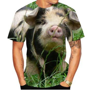2022 Popular Novidade Animal Porco Impressão 3d T-shirt Engraçada do Porco Verão Casual T-shirt XS-5XL 3