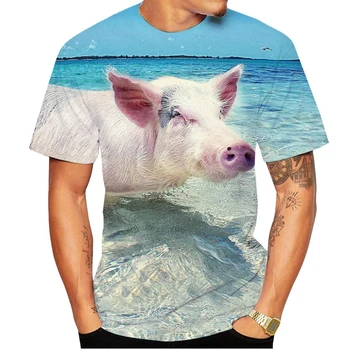 2022 Popular Novidade Animal Porco Impressão 3d T-shirt Engraçada do Porco Verão Casual T-shirt XS-5XL 4
