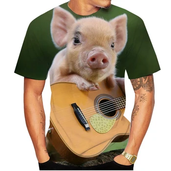 2022 Popular Novidade Animal Porco Impressão 3d T-shirt Engraçada do Porco Verão Casual T-shirt XS-5XL 5