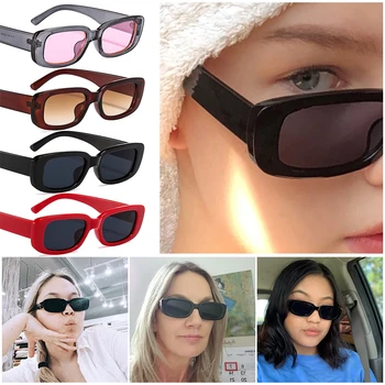 2022 Vintage Praça Armação Óculos de sol das Mulheres de Viagens Pequeno Retângulo de Óculos de Sol dos Homens de Moda da Marca de Designer Tons de Óculos UV400 0