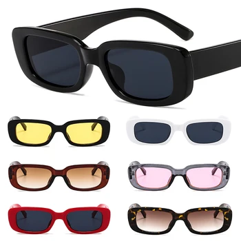 2022 Vintage Praça Armação Óculos de sol das Mulheres de Viagens Pequeno Retângulo de Óculos de Sol dos Homens de Moda da Marca de Designer Tons de Óculos UV400 5