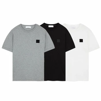 2023 Novo Bordado Oneck T-shirts Homens Mulheres de Algodão Preto de Moda de T-shirts de Manga Curta da Marca coreana Tops Estilo Streetwear