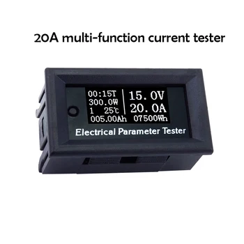 20A OLED Multi-função a Capacidade da Bateria Testador Voltímetro Amperímetro Medidor de Energia Termômetro Cronômetro 0