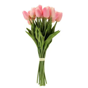 20PCS Artificial Tulipa Flores Única Haste Longa Buquê de Toque Real de Belas Simulação de Flores Para a Sala de Casa de Festa de Casamento Deco