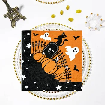 20PCS de Halloween Fantasma de Abóbora Vintage Guardanapos Sortidas Lotes de Materiais Para Decoupage Arranjos de Mobiliário Impresso Férias de Papel 2