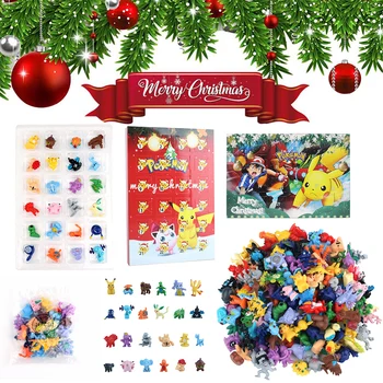 24 Pak Pokemon 2022 Novo Advento Kalender Kotak Gambar Mainan Asli Pikachu Anime Anak Permainan Pokemon Cega caixa de Gambar Kota 0