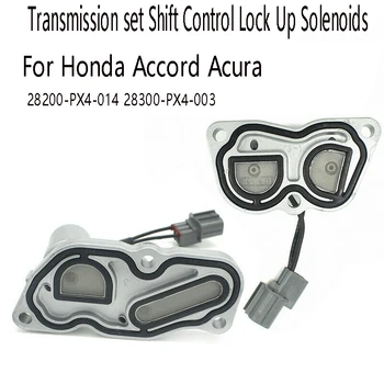 2PCS Conjunto de Transmissão de Controle de Mudança de Bloqueio Até Solenóides Terno Para o Honda Accord Acura 28200-PX4-014 28300-PX4-003 0