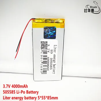 2pcs Litro de energia, bateria de Boa Qulity 3,7 V,4000mAH,505585 de Polímero de lítio ion / Li-íon da bateria para o BRINQUEDO,BANCO de POTÊNCIA,GPS,mp3,mp4