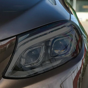 2Pcs o Farol do Carro Tonalidade de Preto Película Protetora TPU Transparente Autocolante Para a Mercedes Benz GLE CLASSE de 2015 2022 Acessórios 0
