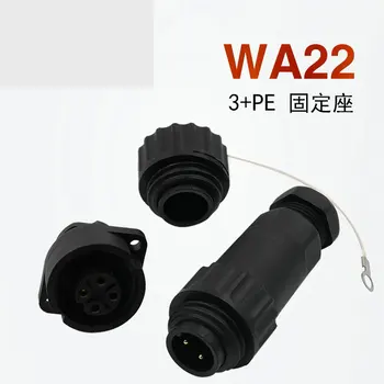 2PCS Wa22-4-núcleo impermeável plugue de aviação wa22j4te plugue do cabo de cravação de diamantes soquete 0