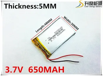 3.7 V bateria 650mAh 503048 de Polímero de Lítio Li-Po li Bateria Recarregável de íon de células Para Mp3 MP4 MP5 em seu GPS 0