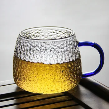 301-400ml de Eco-Friendly de Japonês-estilo Simples Martelo de Vidro em forma de Casa com o Chá da Flor Pode Ser Aquecido Copo do Suco 0