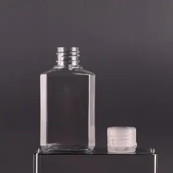 30ml 60ml Vazio garrafa PET de plástico transparente, a garrafa quadrada com tampa flip para a composição do fluido anti-séptico de mão LX2651 1