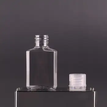 30ml 60ml Vazio garrafa PET de plástico transparente, a garrafa quadrada com tampa flip para a composição do fluido anti-séptico de mão LX2651 2
