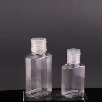 30ml 60ml Vazio garrafa PET de plástico transparente, a garrafa quadrada com tampa flip para a composição do fluido anti-séptico de mão LX2651 4