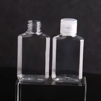 30ml 60ml Vazio garrafa PET de plástico transparente, a garrafa quadrada com tampa flip para a composição do fluido anti-séptico de mão LX2651 5