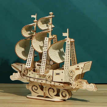 3D em Madeira de Puzzles para Adultos Veleiro de Montagem do Modelo Artesanal de Brinquedos para Crianças de Presentes de Aniversário Educativos Brinquedos de Madeira do Enigma