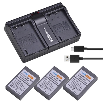 3x de 2000mAh BLS-5 BLS50 BLS5 Câmera Bateria + Carregador Dual para Olympus PEN E-PL2,E-PL5,E-PL6,E-PL7,E-PM2,E-M10,E-M10 II,Stylus1 0