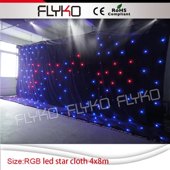 4x8m FLYKO lanterna 3 em 1 RGB LED estrela pano de decoração de casamento
