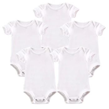 5 Pcs/lote do Bebê Conjuntos preto Branco Bebê Body em Branco Unissex, Roupas de Bebê Manga Curta Verão Conjunto de Roupas de Menino Roupas de Menina 4