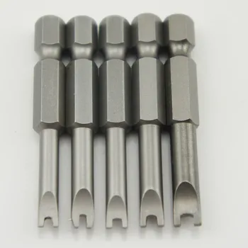 5PCS de 1/4 de Polegada Hex Magnético em Forma de U de Segurança Conjunto de Bits, à Prova de chave de Fenda Bocados de Broca Ferramentas de 50mm de Comprimento U4 U5 U6 U7 U8 0