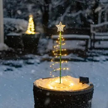 A Energia Solar Árvore de Natal, Luzes de LED Decorado Jardim, Pátio ao ar livre a Noite Luminosa da Lâmpada de Luz para a Festa de Ano Novo Decoração
